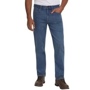 NEW Kirkland Signature Denim Blue Jeans Mens 42x30 Straight Fit Comfort Stretch